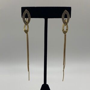 Gold-tone Rhinestone Drop Earrings